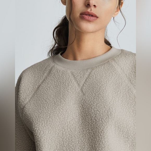 Everlane The Renew Fleece Raglan Sweatshirt Oat Size Small - Picture 3 of 9